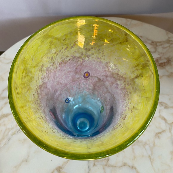 Ingrid & Ken Hanson signed Merano glass tall vase - Picture 3 of 6